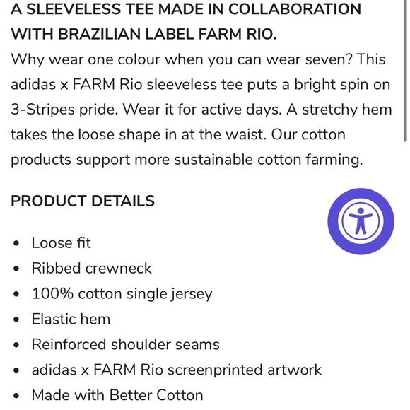 Adidas x Farm Rio Black Logo Cropped Tank Top - Picture 5 of 5